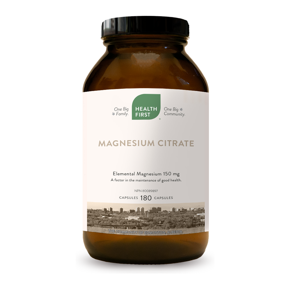 Health First Magnesium Citrate, 180 capsules