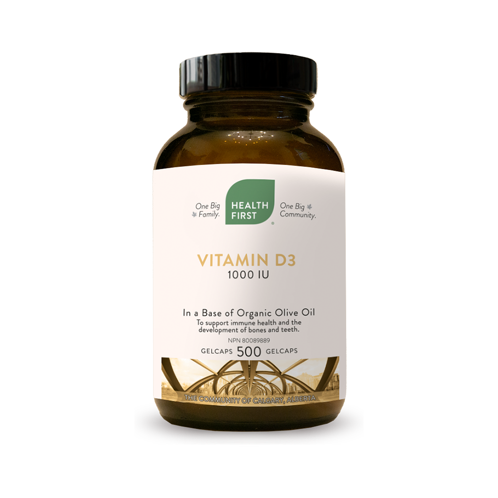 Health First Vitamin D3, 500 gelcaps