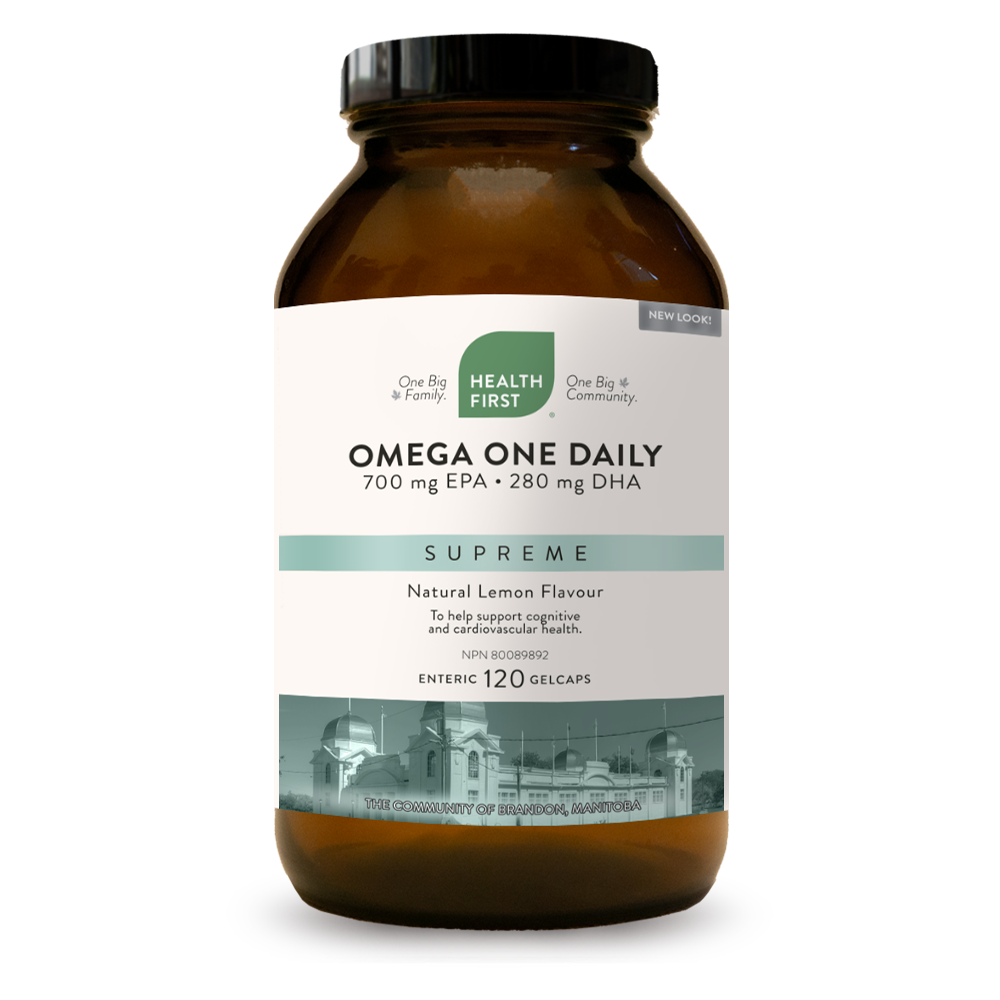 Health First Omega Supreme One Daily, 120 enteric-coated gelcaps - Lemon