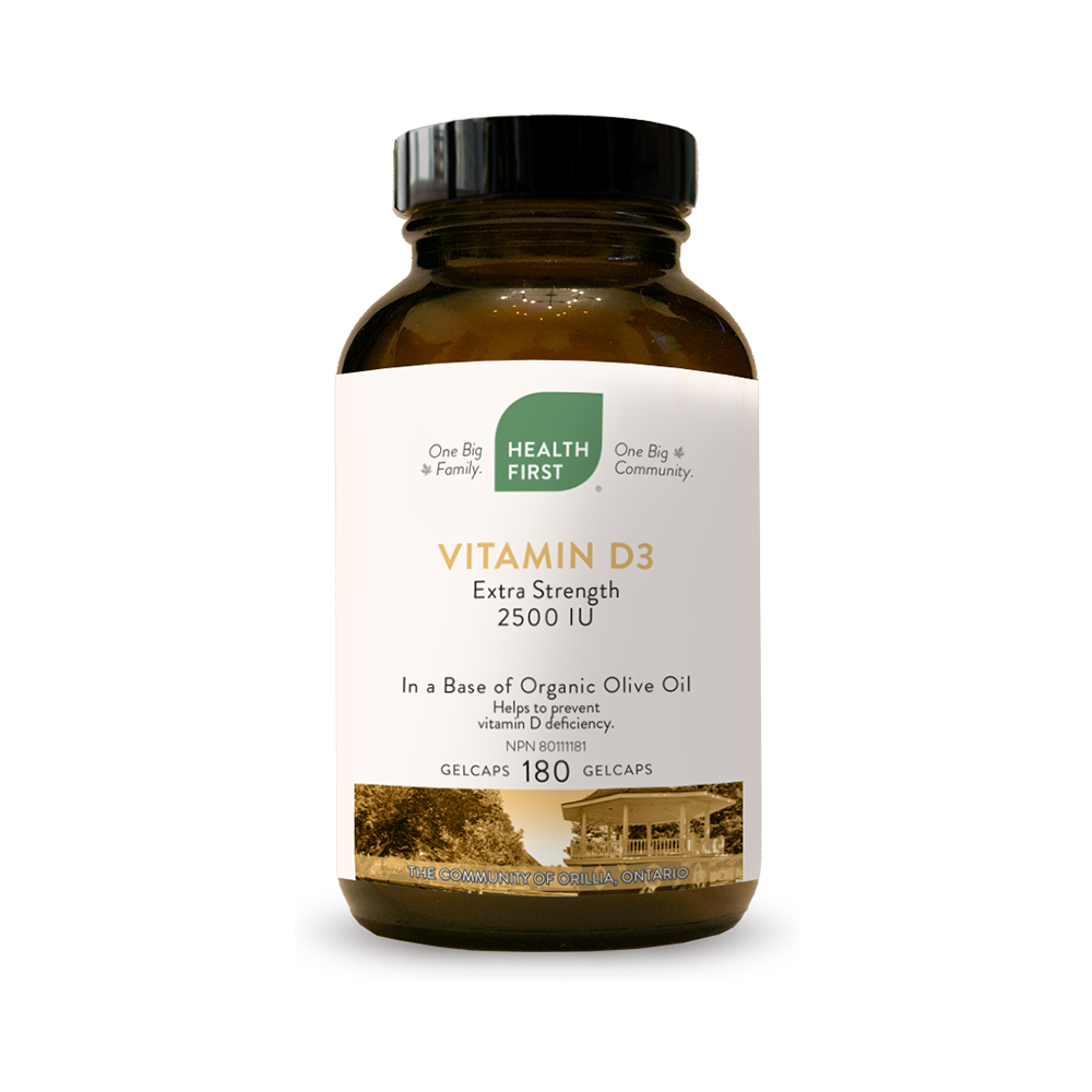 Health First Vitamin D3 Extra Strength, 180 gelcaps