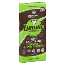 Load image into Gallery viewer, Lunatic Mint &amp; Cocoa Nibs Chocolate Bar 85g