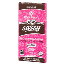 Load image into Gallery viewer, Sassy Pom &amp; Hazelnut Vegan Chocolate Bar 85g