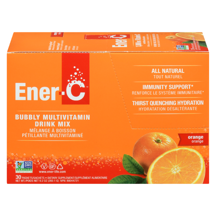 Ener-C 1000mg Vitamin C Effervescent Drink Mix, Orange - 30 packets