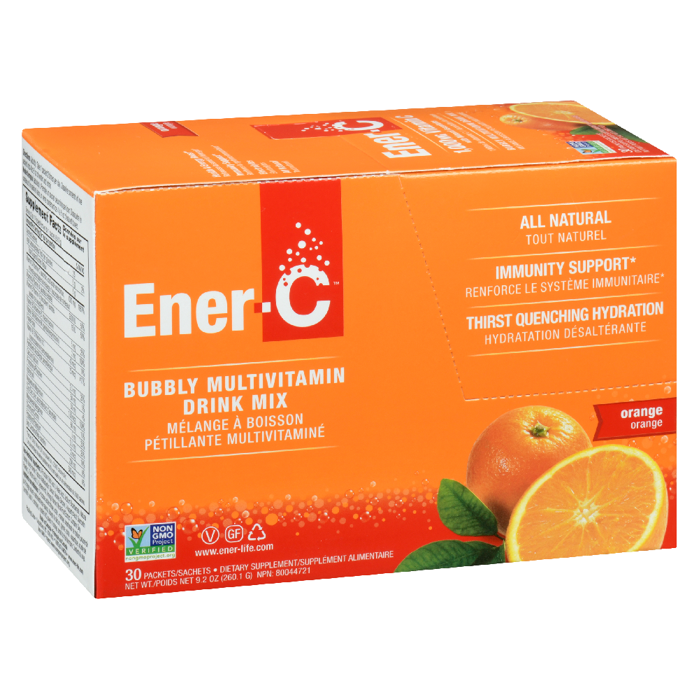 Ener-C 1000mg Vitamin C Effervescent Drink Mix, Orange - 30 packets
