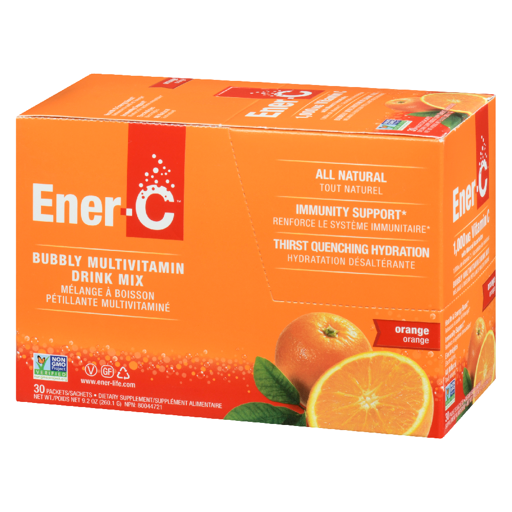 Ener-C 1000mg Vitamin C Effervescent Drink Mix, Orange - 30 packets