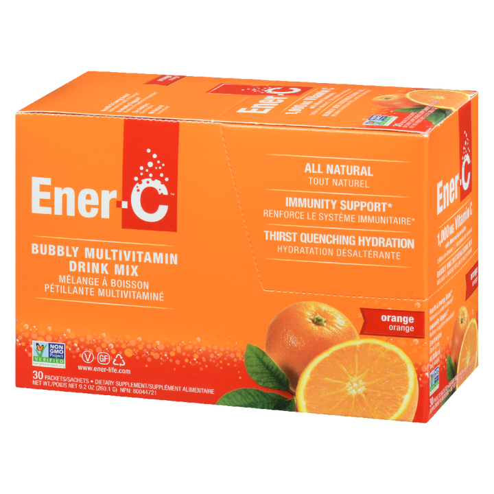 Ener-C 1000mg Vitamin C Effervescent Drink Mix, Orange - 30 packets