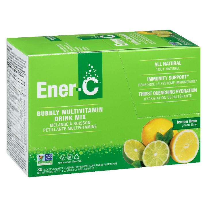 Ener-C 1000mg Vitamin C Effervescent Drink Mix, Lemon Lime - 30 packets