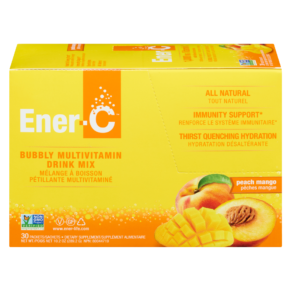 Ener-C 1000mg Vitamin C Effervescent Drink Mix, Peach Mango - 30 packets