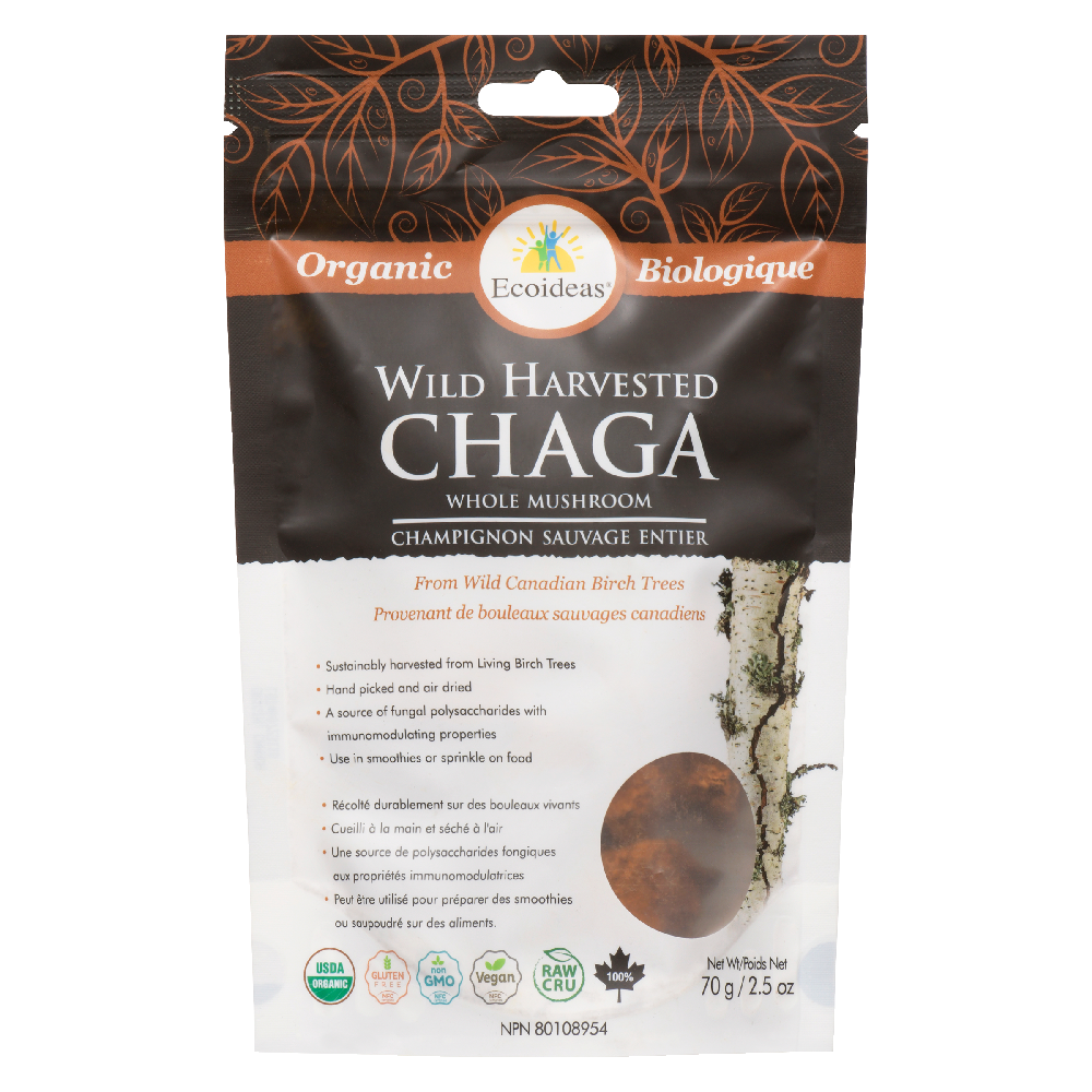 Organic Chaga Whole Chunks  - (70g)
