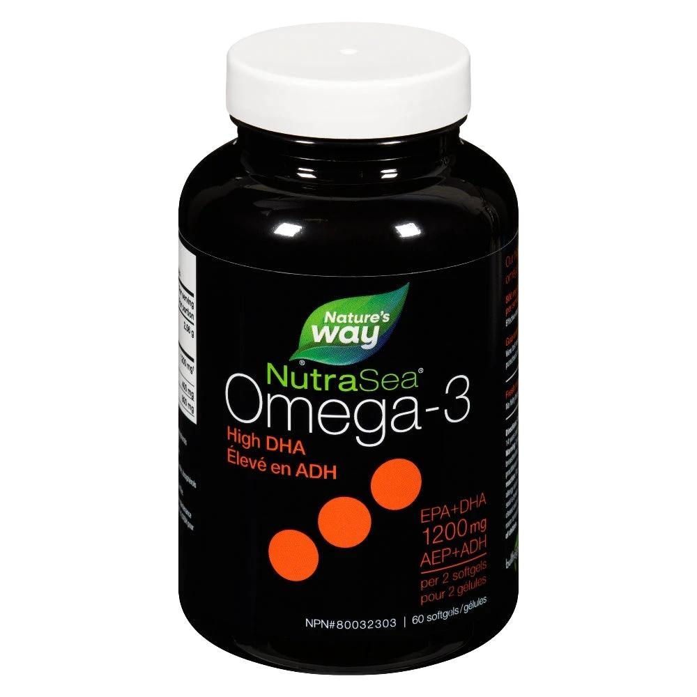 NutraSea Omega-3 DHA Liquid Gels, Fresh Mint / 60 softgels