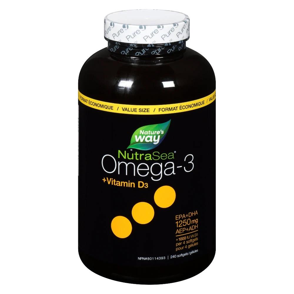 NutraSea Omega-3 Liquid Gels, Lemon / 240 softgels