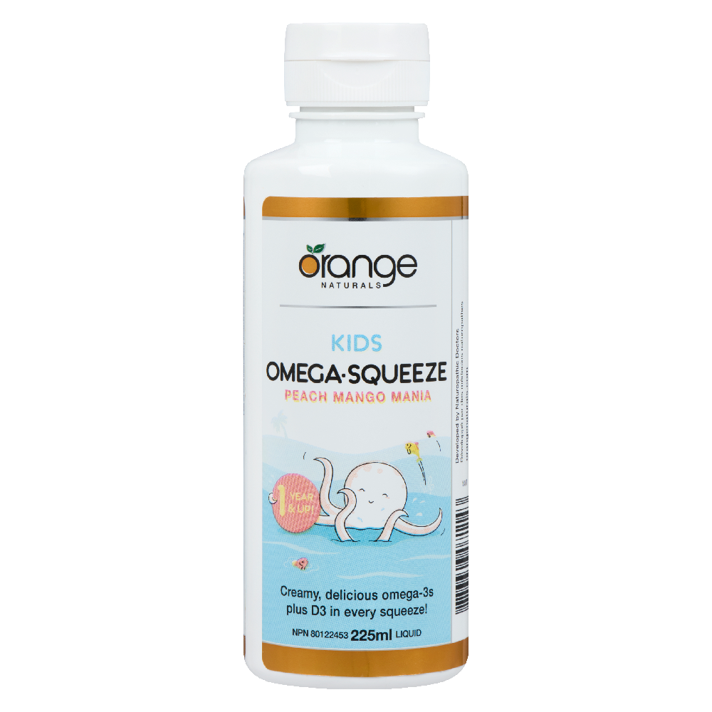 Kids Omega Squeeze- Peach Mango Mania 225ml