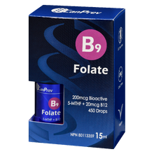 Load image into Gallery viewer, B9 Folate 200mcg drops 15ml
