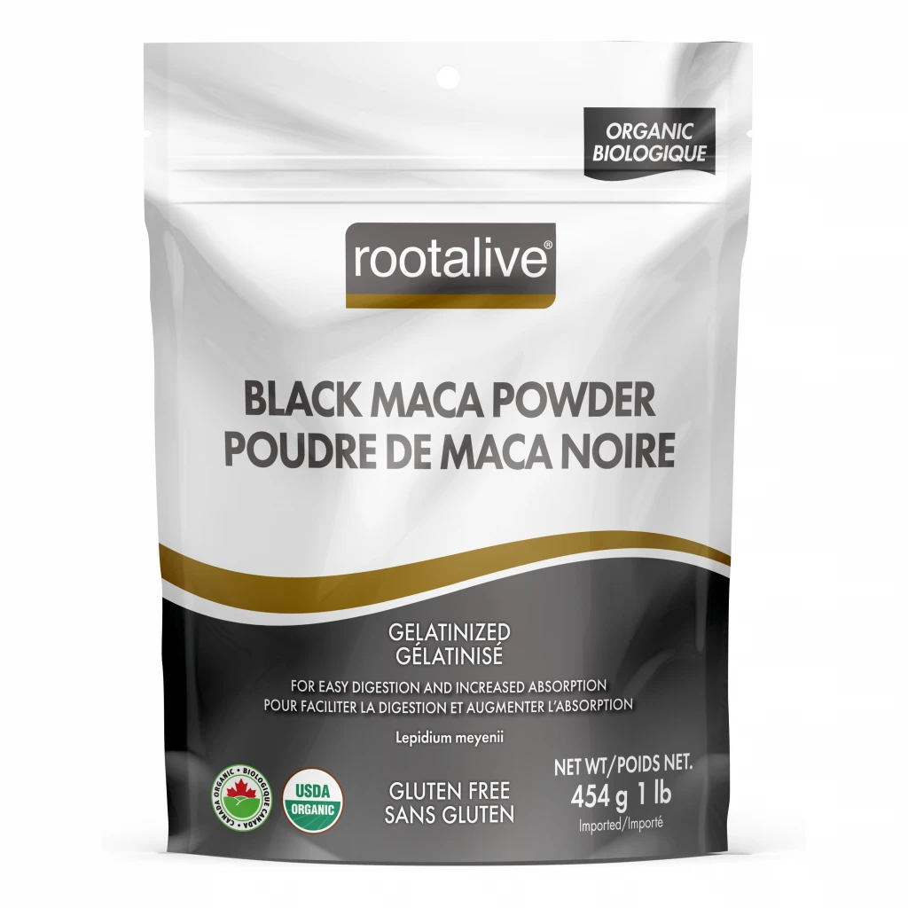 Organic Gelatinized Black Maca Pwd by Rootalive