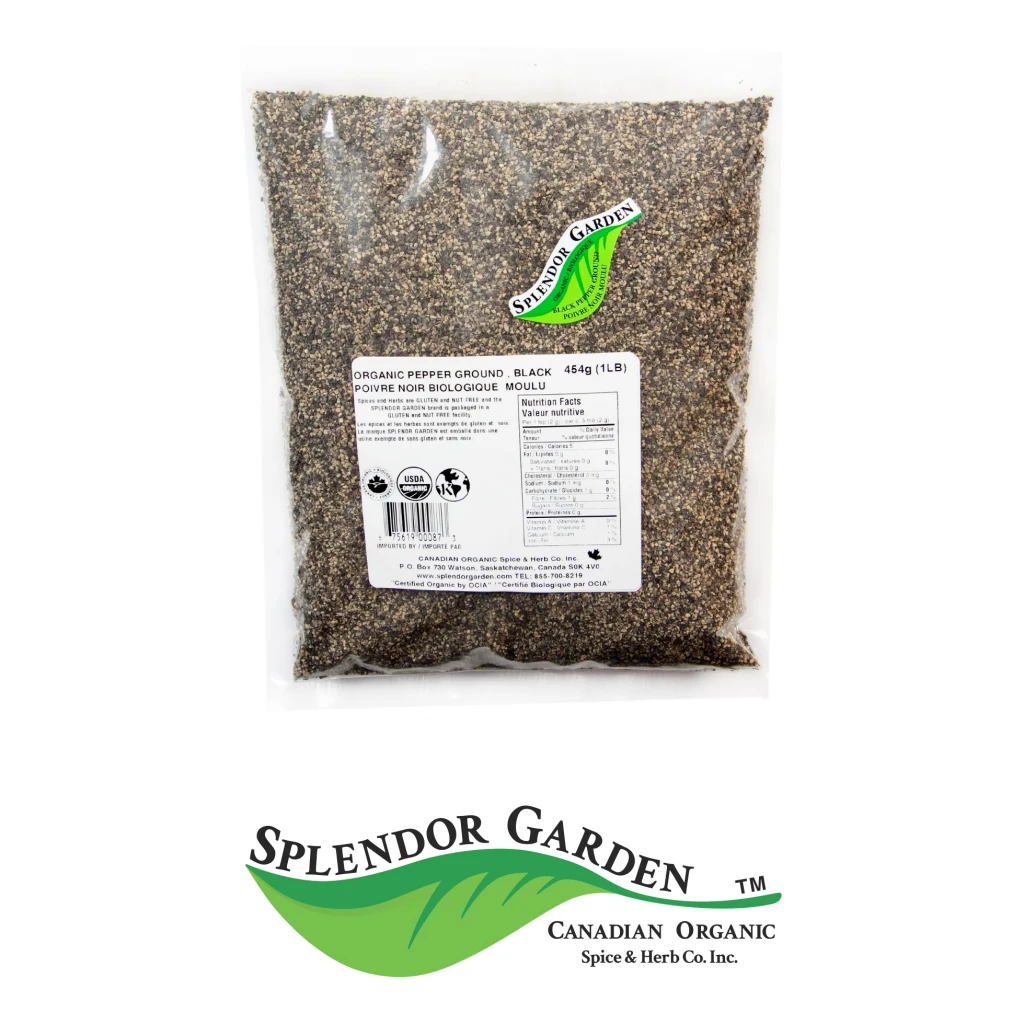Organic Ground Black Pepper by Splendor Garden