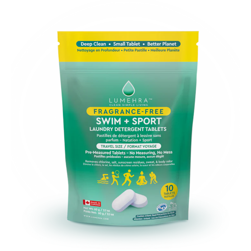 Lumehra Laundry Detergent Swim and Sport Unscented 10ct