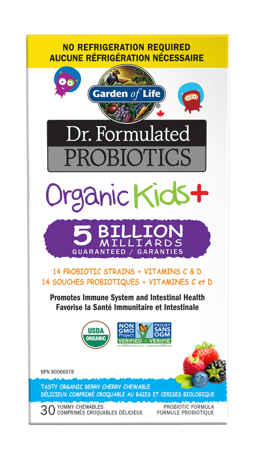 Organic Kids Shelf Stable Probiotic Cherry