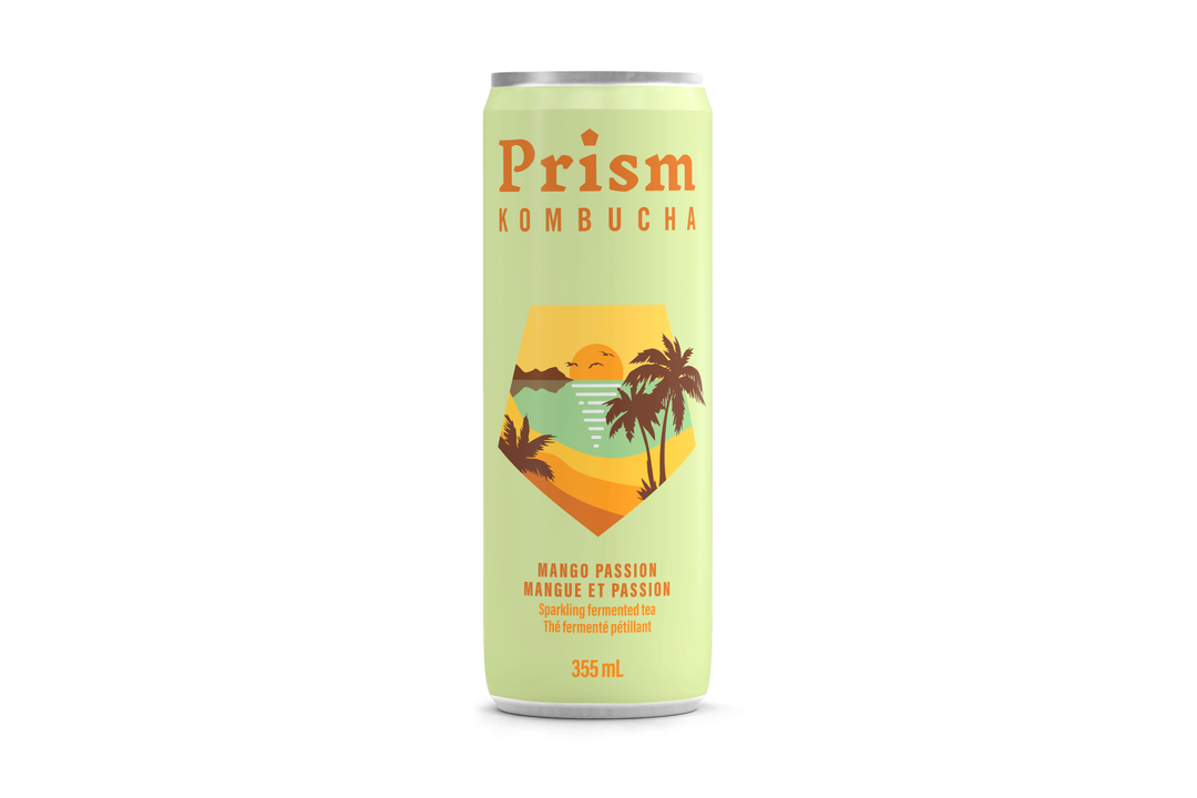 Mango Passion Kombucha 355mL by Prism Kombucha