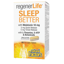 Load image into Gallery viewer, Natural Factors RegenerLife Sleep Better Tri-layer 60&#39;s
