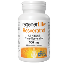 Load image into Gallery viewer, Natural Factors RegenerLife Resveratrol 500mg 60&#39;s
