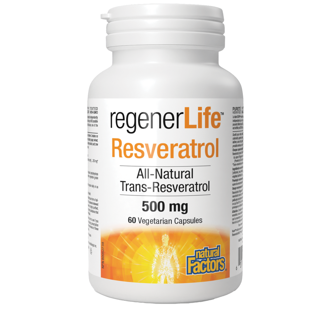 Natural Factors RegenerLife Resveratrol 500mg 60's