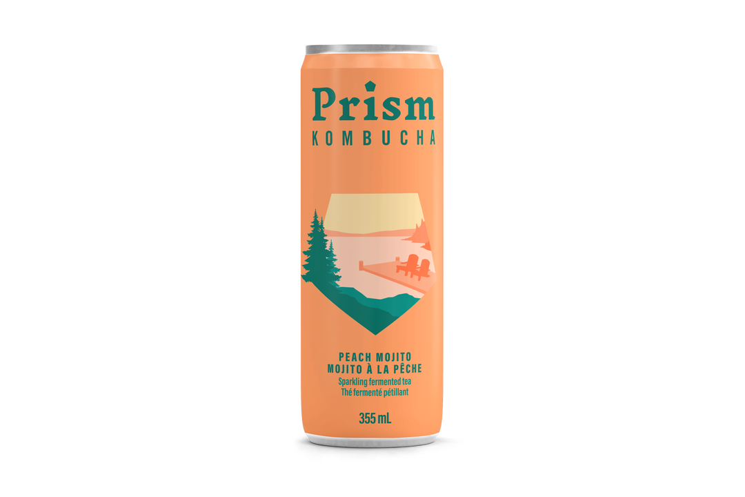 Peach Mojito Kombucha 355mL by Prism Kombucha