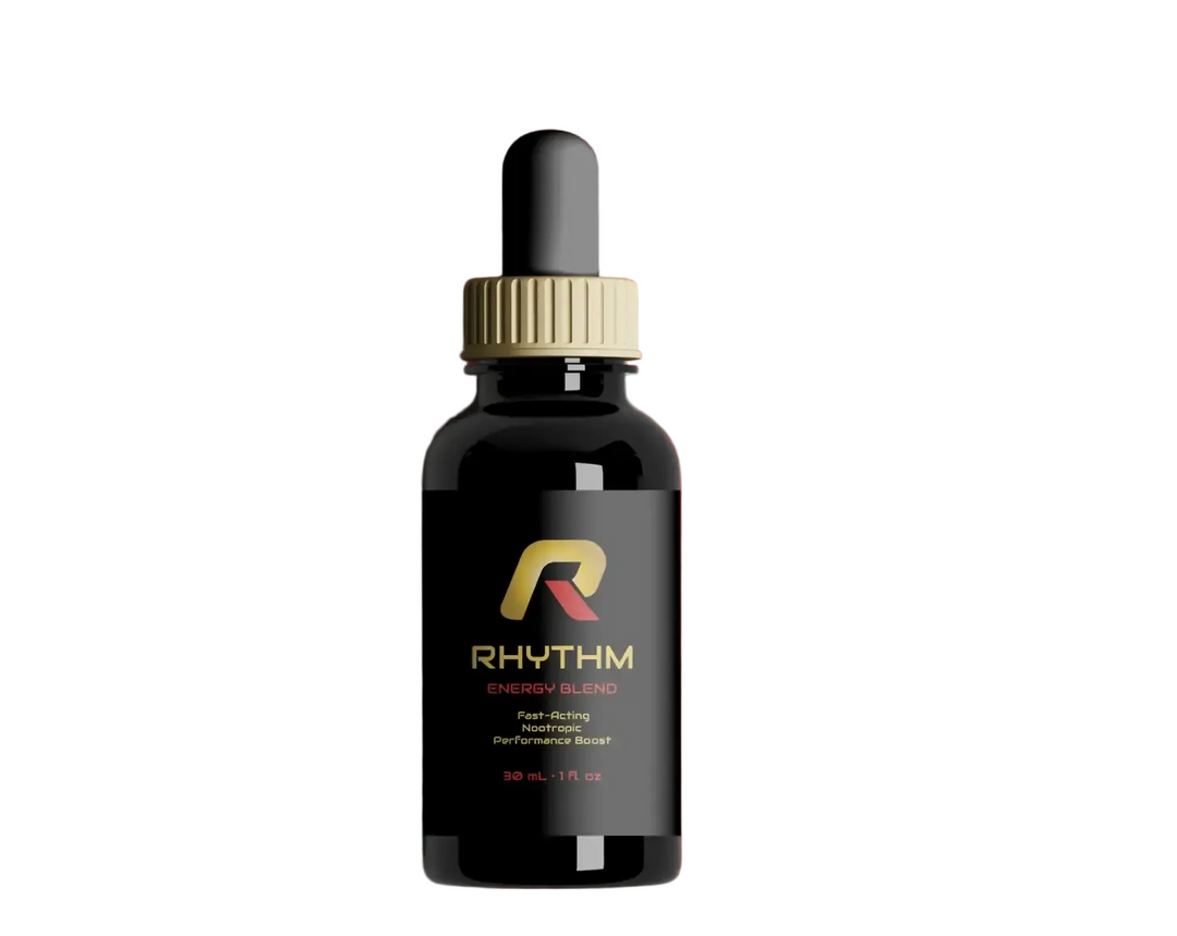 Black bottle with gold cap labeled &