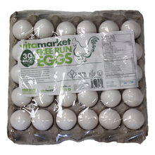 Load image into Gallery viewer, Carton of Vitamarket free run eggs with clear plastic wrap