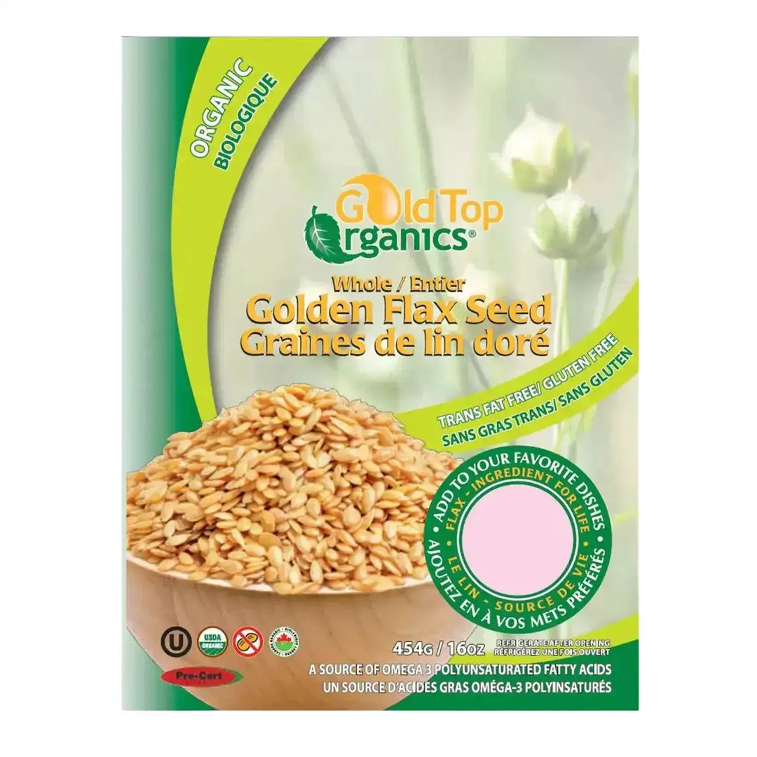 Gold Top Organic Whole Golden Flax Seed 454g