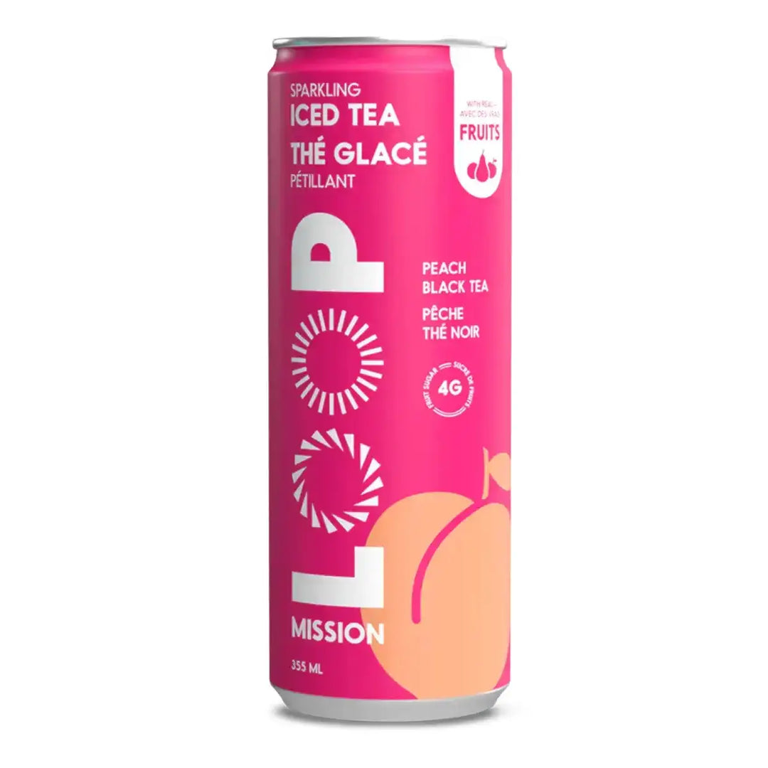 Sparkling Iced Tea w/ Juice, Peach Black Tea 355ml