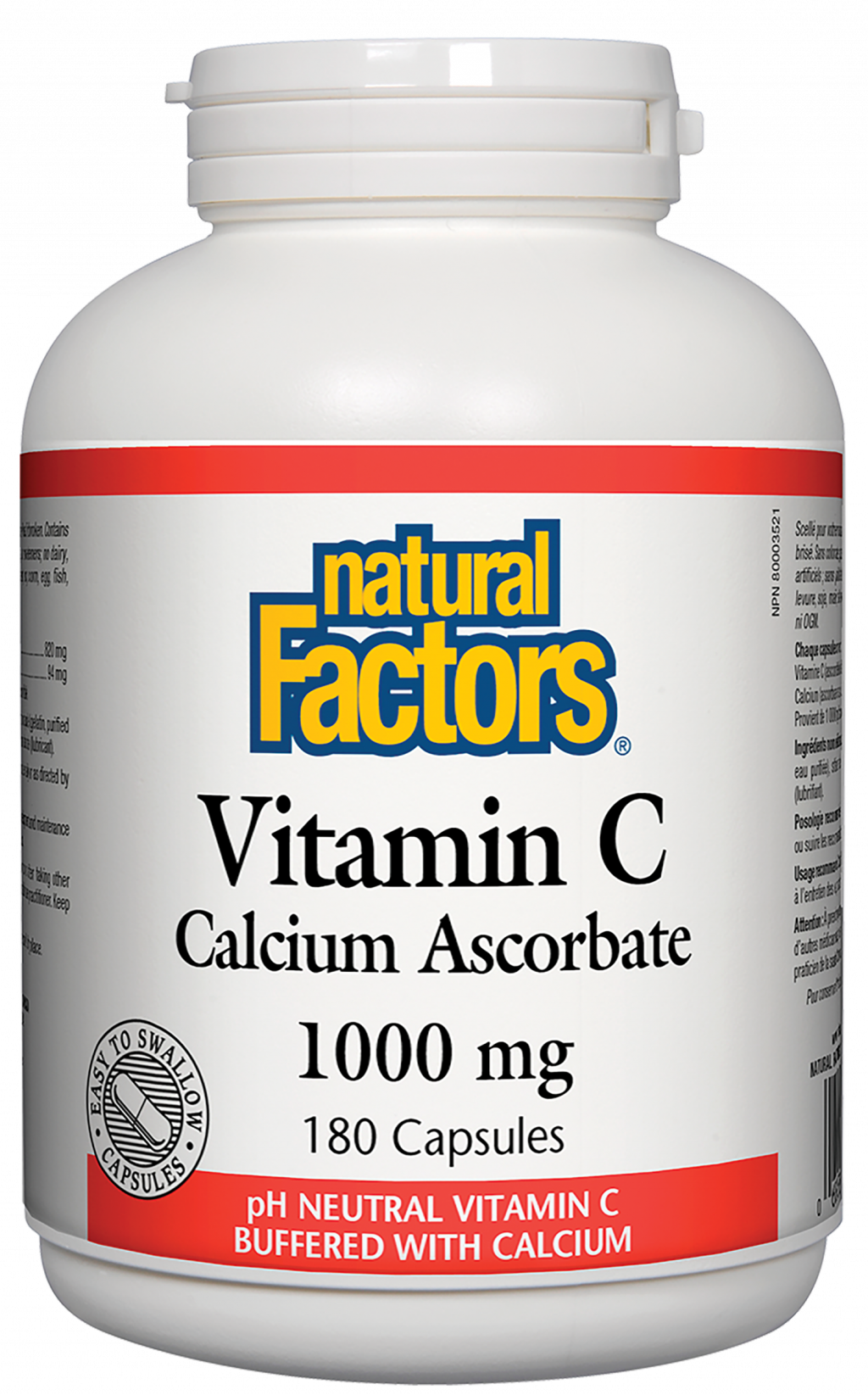 Natural Factors Vitamin C Calcium Ascorbate 1000 mg 180 Capsules by Natural Factors