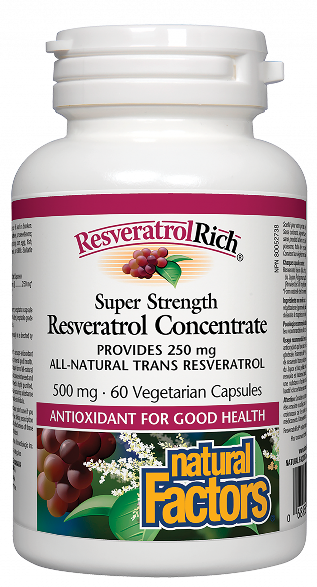 Natural Factors Resveratrol Rich� Super Strength  500 mg