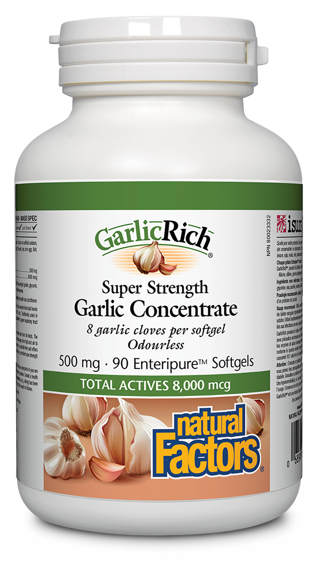 Natural Factors GarlicRich� Super Strength Garlic Concentrate  500 mg  90 Enteripure� Softgels
