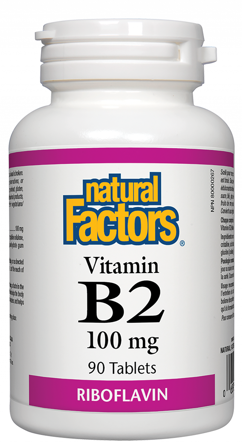 Natural Factors Vitamin B2 100 mg 90 Tablets by Natural Factors