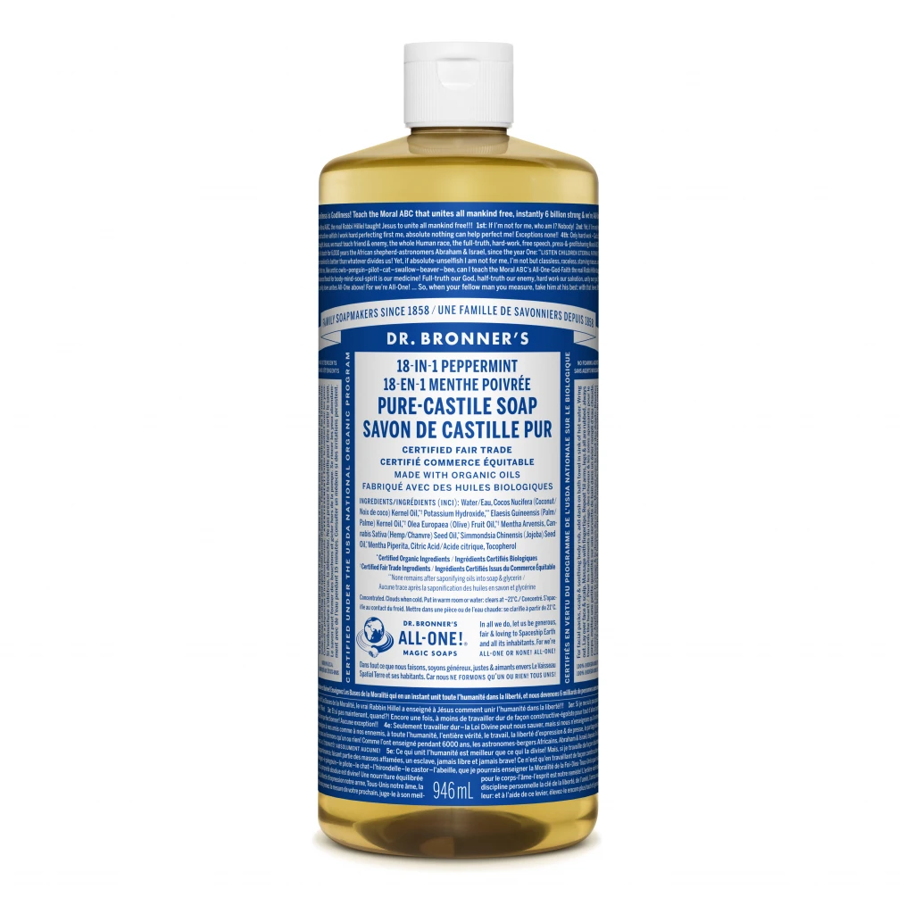 Peppermint Pure-Castile Liquid Soap by Dr Bronner