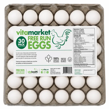 Load image into Gallery viewer, Vitamarket free run eggs packaging with 30 eggs visible