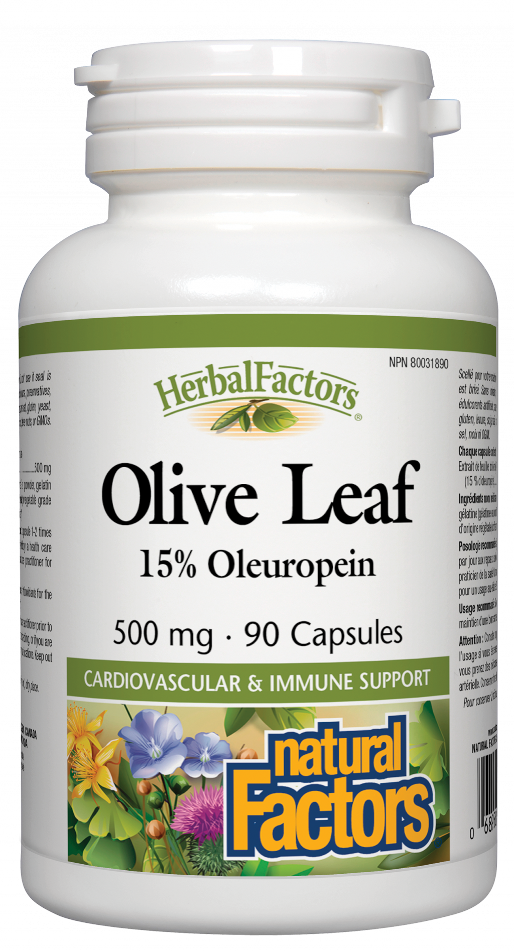 Natural Factors Olive Leaf 500mg 90s by Natural Factors