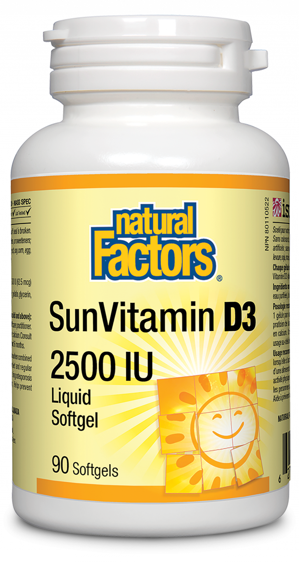 Natural Factors SunVitamin D3  2500 IU  90 Softgels