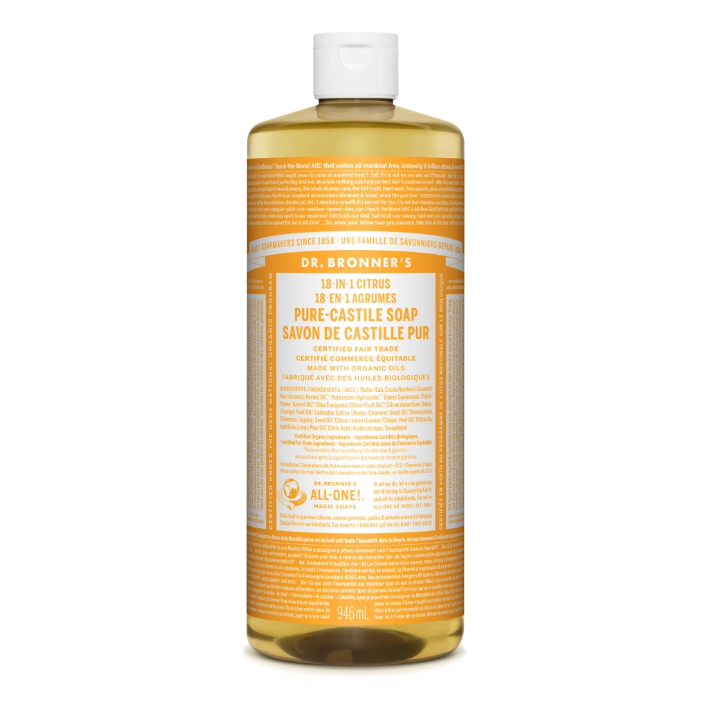 Citrus Pure-Castile Liquid Soap by Dr Bronner