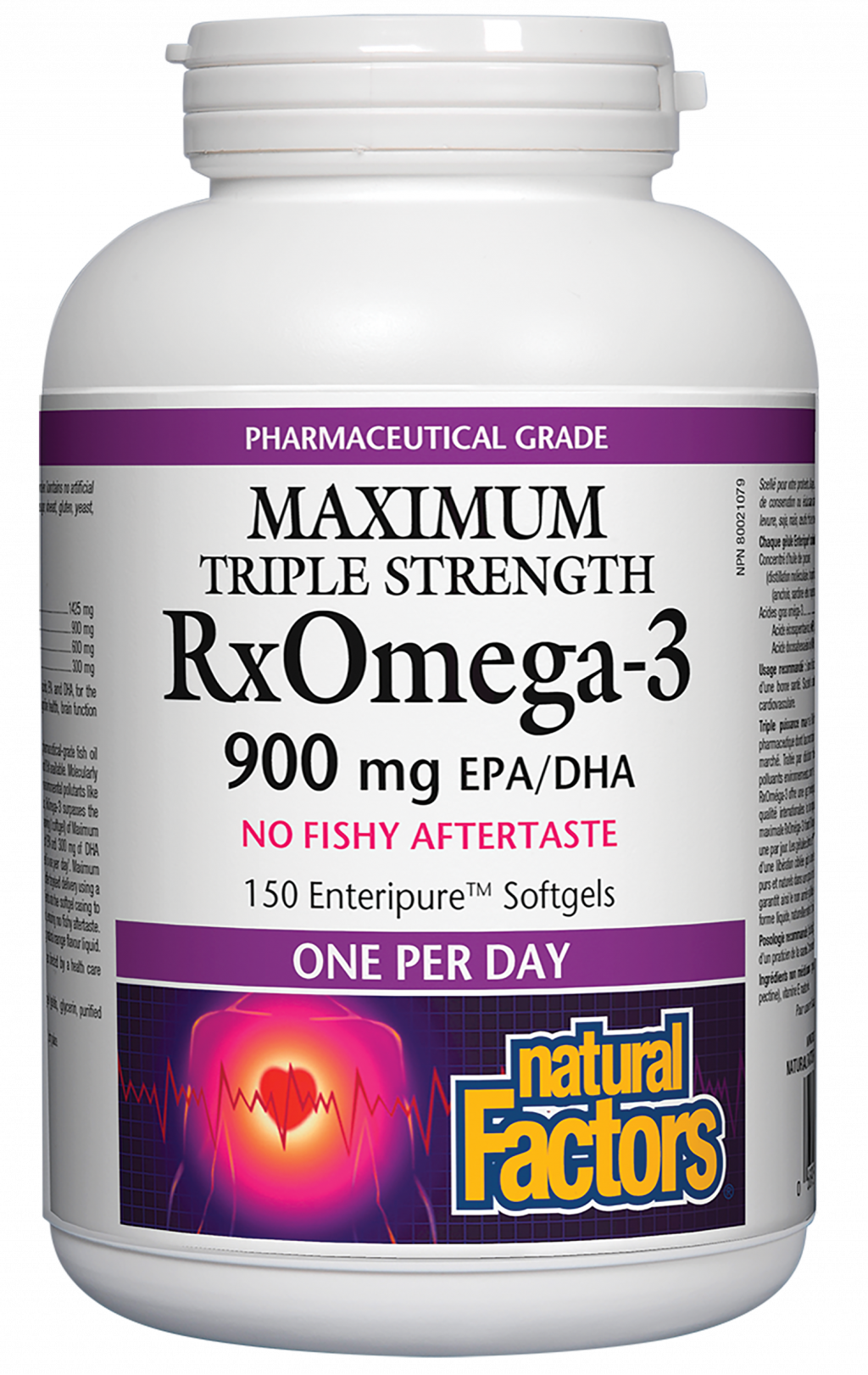 Natural Factors RxOmega-3  Maximum Triple Strength  900 mg  150 Enteripure� Softgels