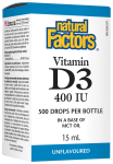 Vit D3 400IU 15ml by Natural Factors