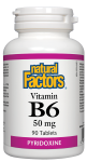 B 6 50Mg 90 Tabs 90s by Natural Factors
