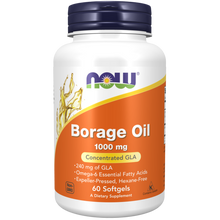 Load image into Gallery viewer, NOW BORAGE OIL 1000MG 24%GLA SOFTGEL 60&#39;S
