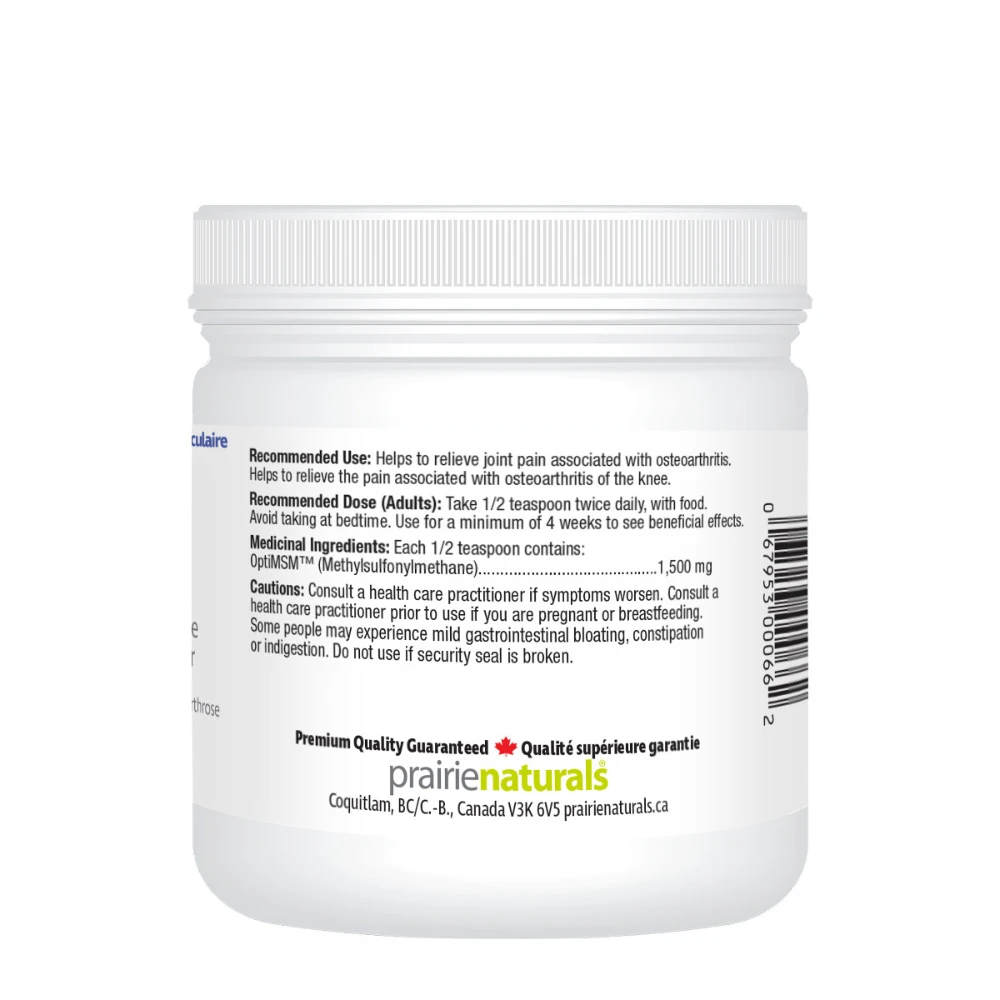 Prairie Naturals. OptiMSMPowder. 250G. by Prairie Naturals