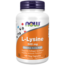 Load image into Gallery viewer, NOW L-LYSINE 500MG 100CAP
