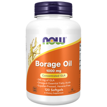 Load image into Gallery viewer, NOW BORAGE OIL 1000MG 24%GLA SOFTGEL 60&#39;S
