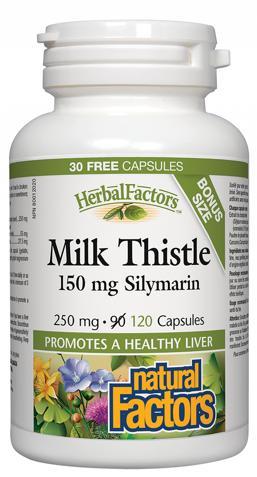 Natural Factors Milk Thistle   250 mg  120 Capsules