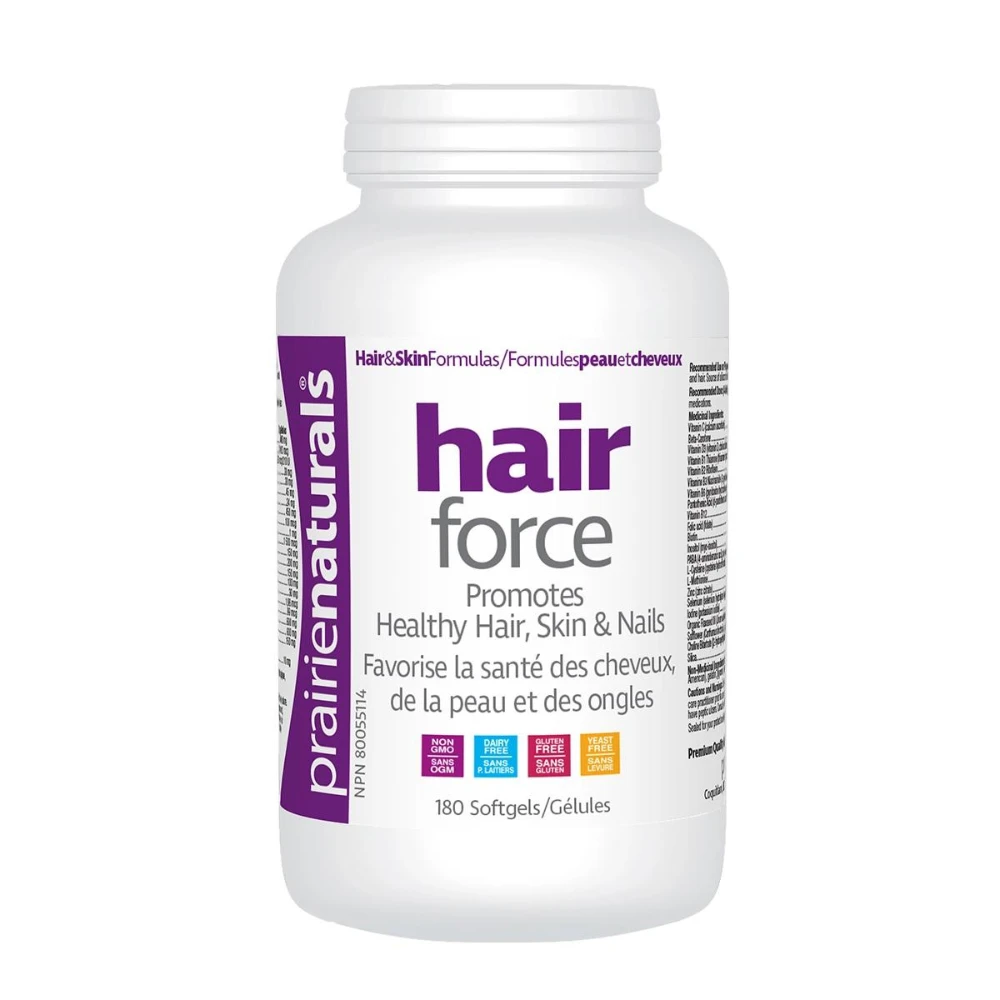 Prairie Naturals. Hair-Force. 180 Caps. by Prairie Naturals