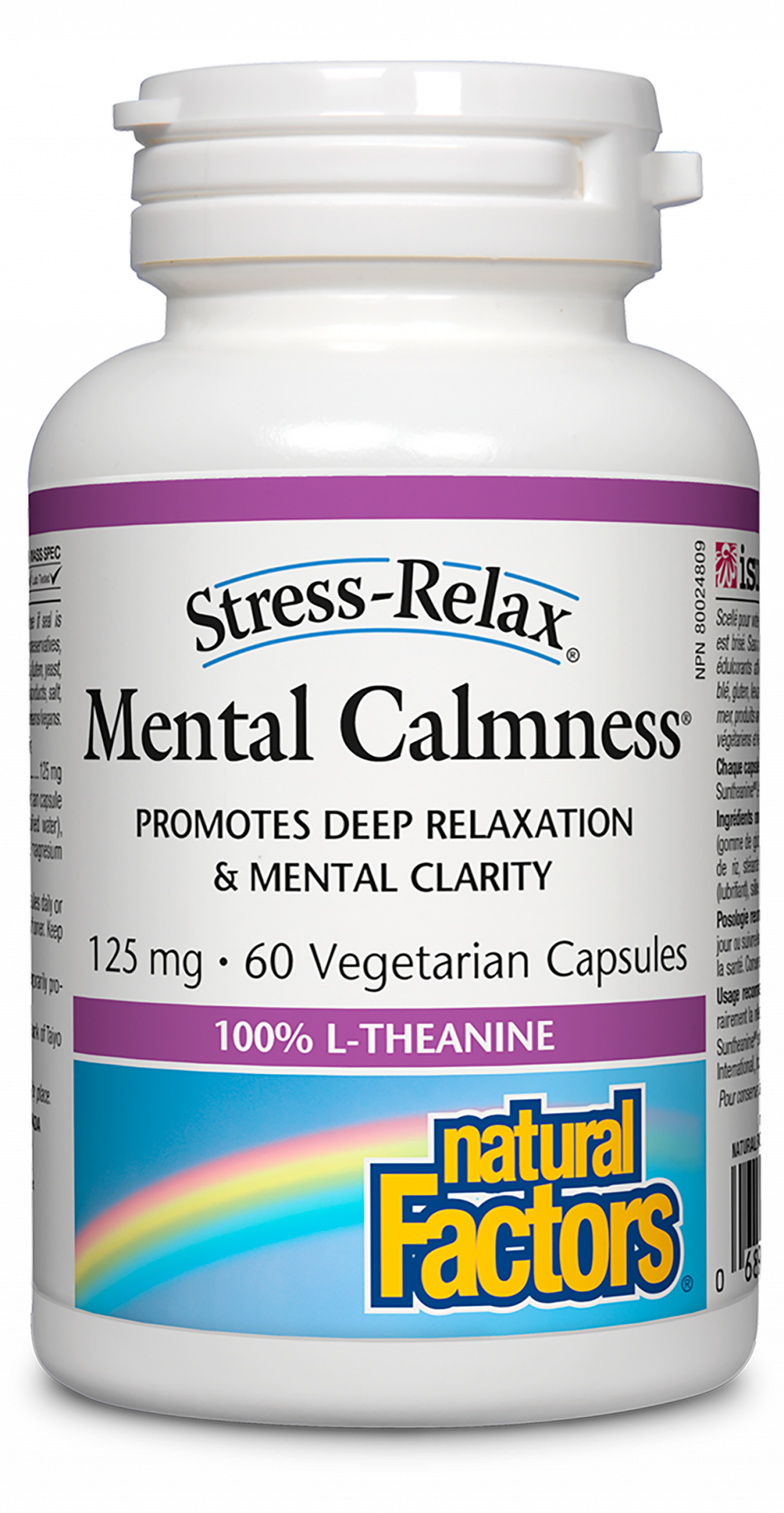 Natural Factors Mental Calmness 125 mg  60 Vegetarian Capsules