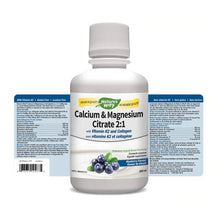 Load image into Gallery viewer, Calcium &amp; Magnesium Citrate 2:1 with Vitamin K2 &amp; Collagen, Blueberry / 16.9 fl oz (500 ml)
